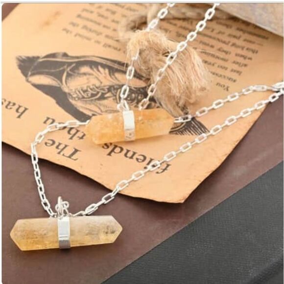 Brazilian Natural Citrine Double Layer Necklace 21-24” In Silvertone 38.50ctw - Picture 1 of 14